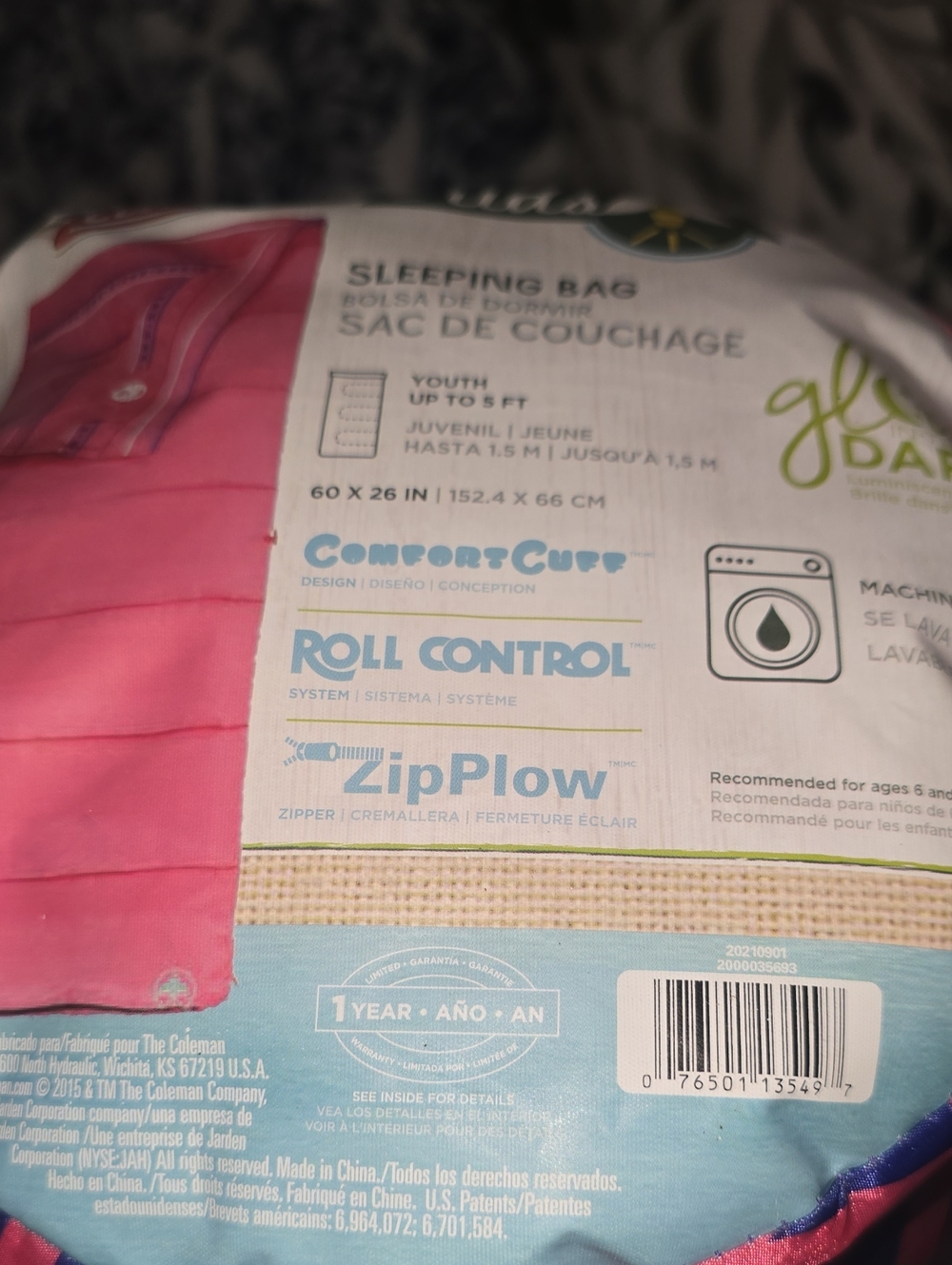 Coleman Pink Youth Sleeping Bag